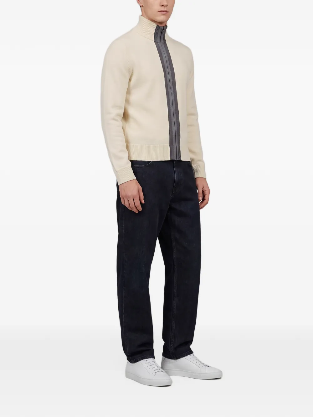 Gucci Gebreide wollen trui met gedempt Web Beige