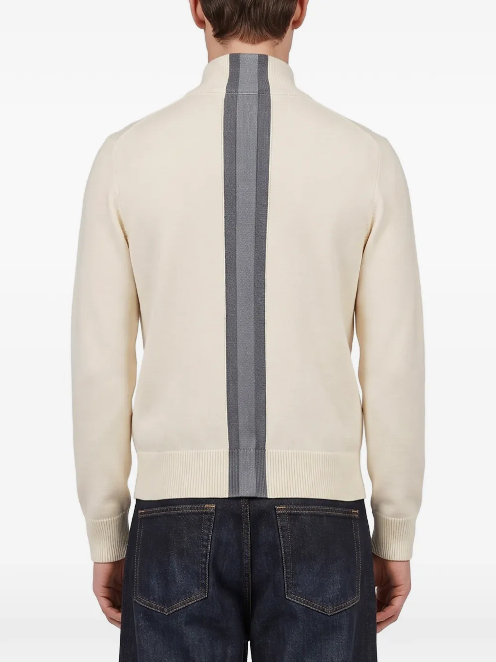 Gucci Gebreide wollen trui met gedempt Web Beige