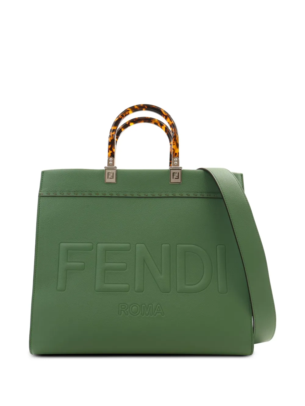 Fendi Pre-Owned 2010-2026 Medium Leather Sunshine Shopper Tote satchel - Grün