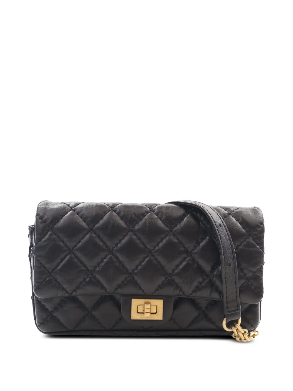 CHANEL Pre-Owned 2019 Quilted Aged Calfskin Reissue 2.55 Flap belt bag - Schwarz