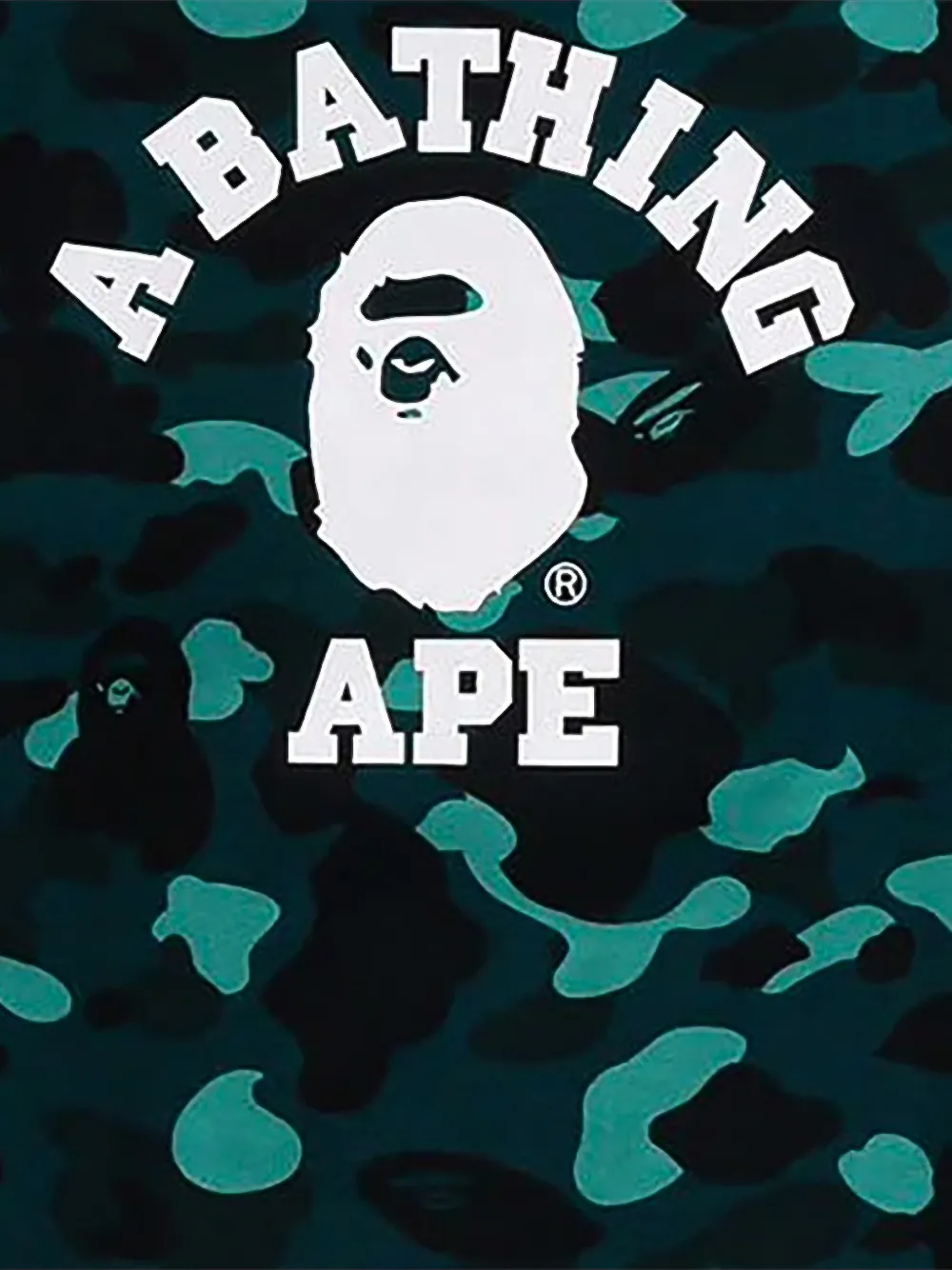 A BATHING APE Color Camo College sweatshirt Groen