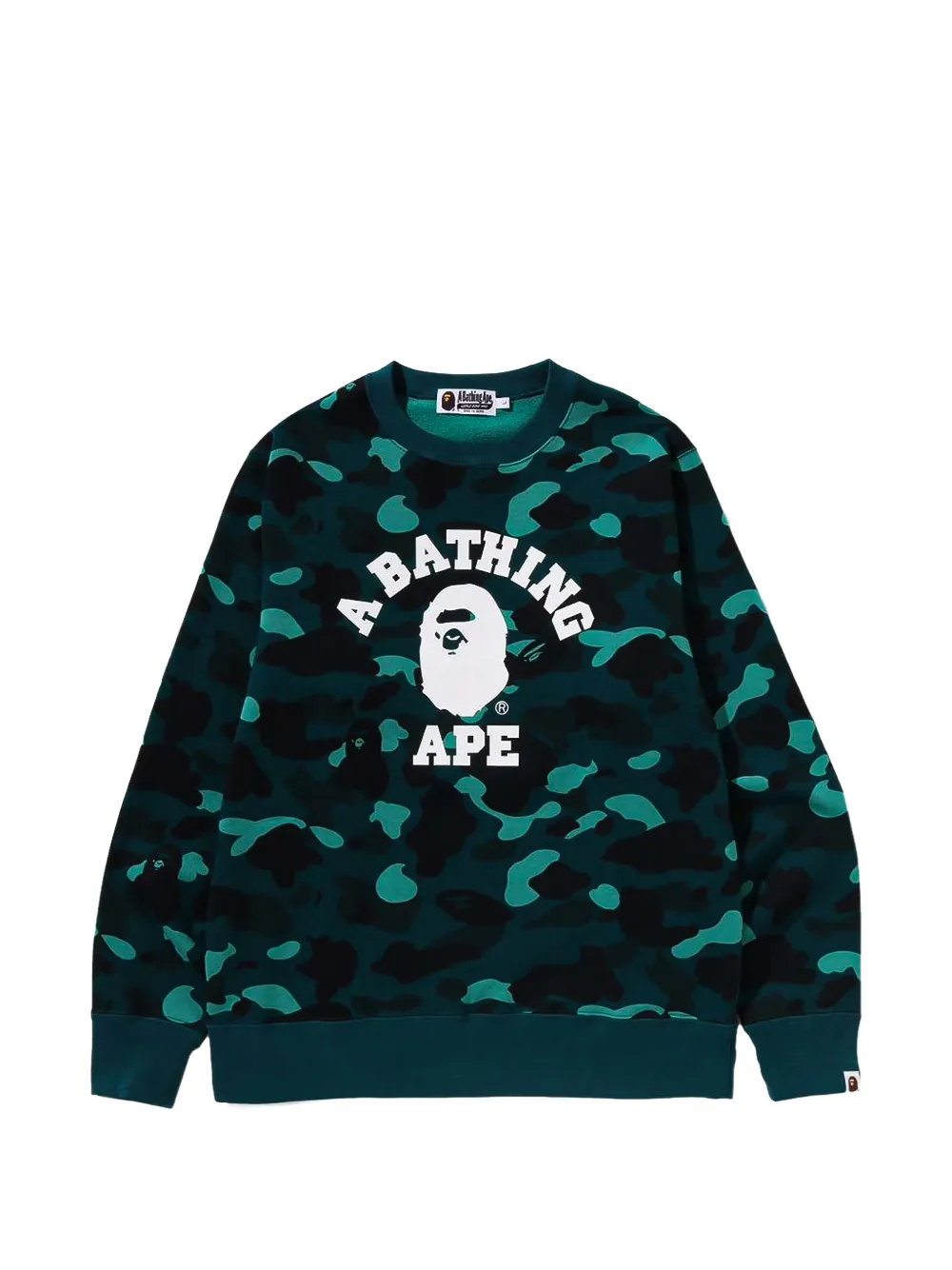 A BATHING APE Color Camo College sweatshirt Groen