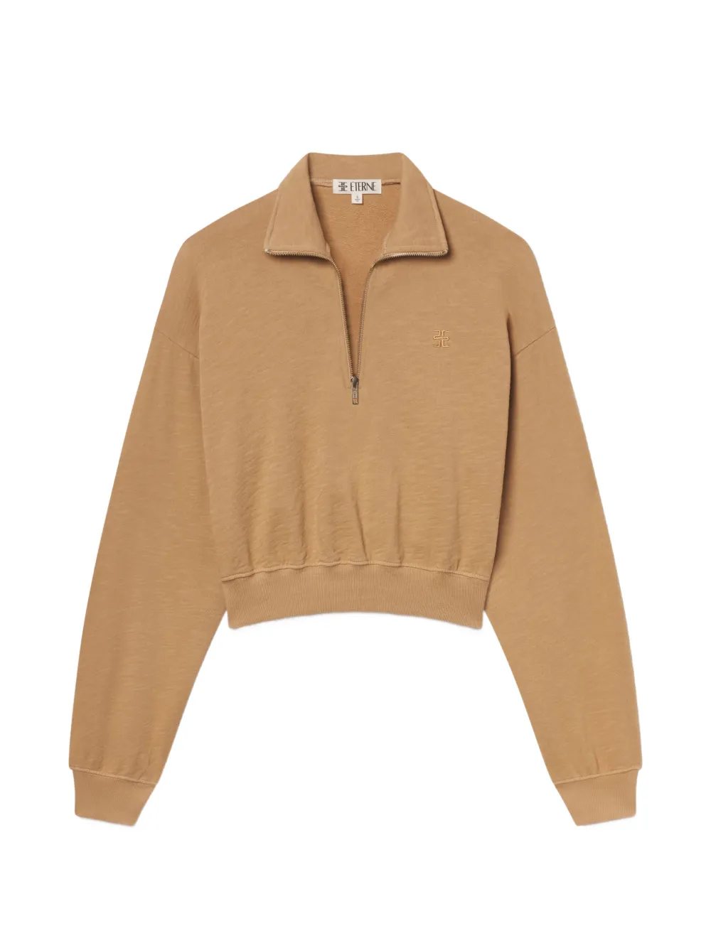 ETERNE half-zip cropped sweatshirt - Toni neutri
