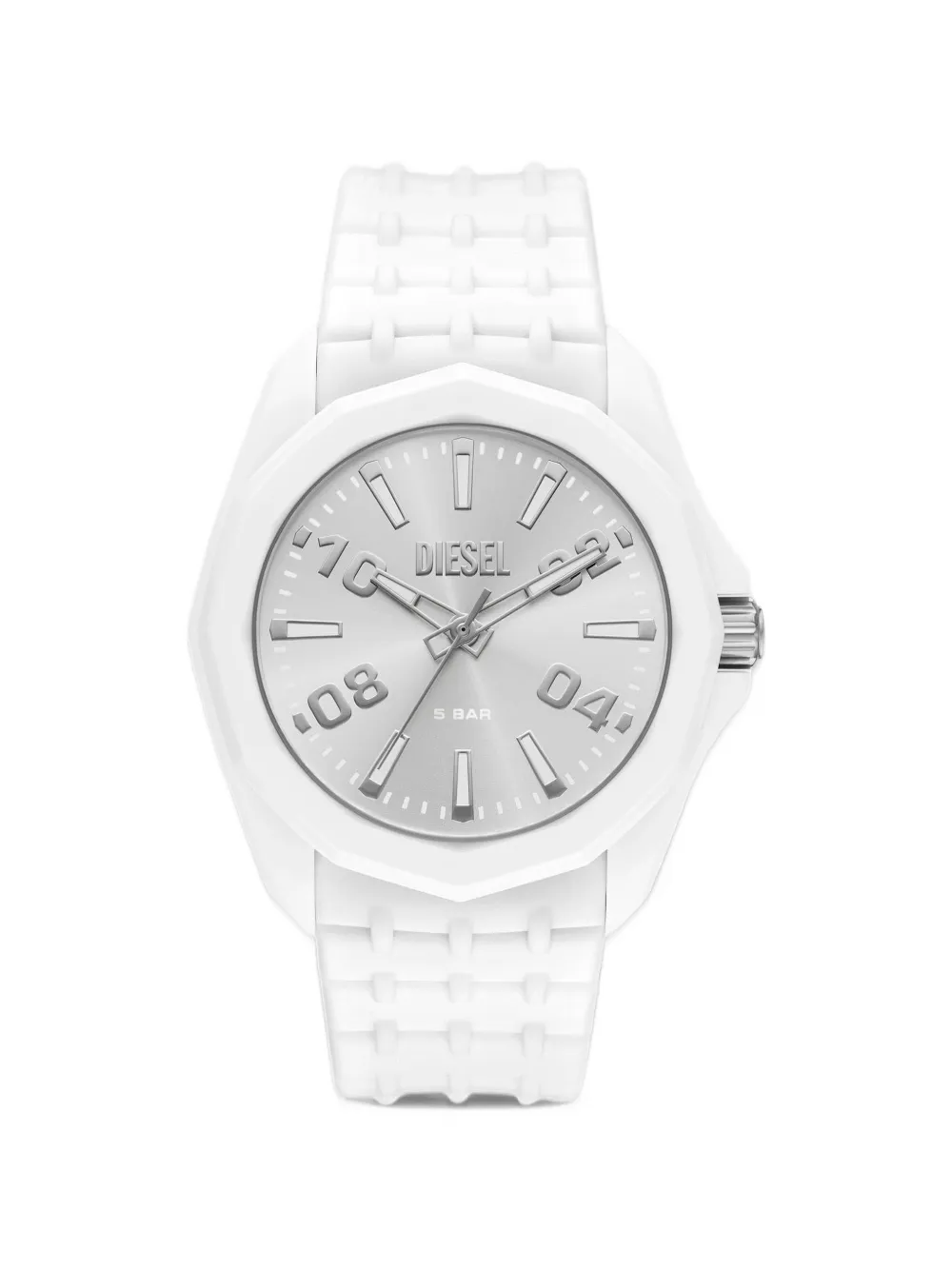 Diesel Stinger white silicone watch - Argento