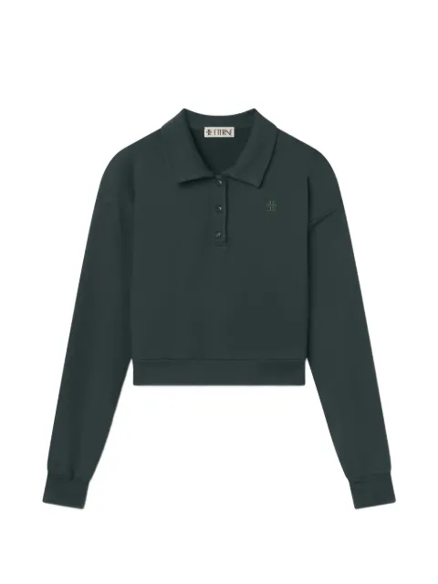 ETERNE polo-collar cropped sweater
