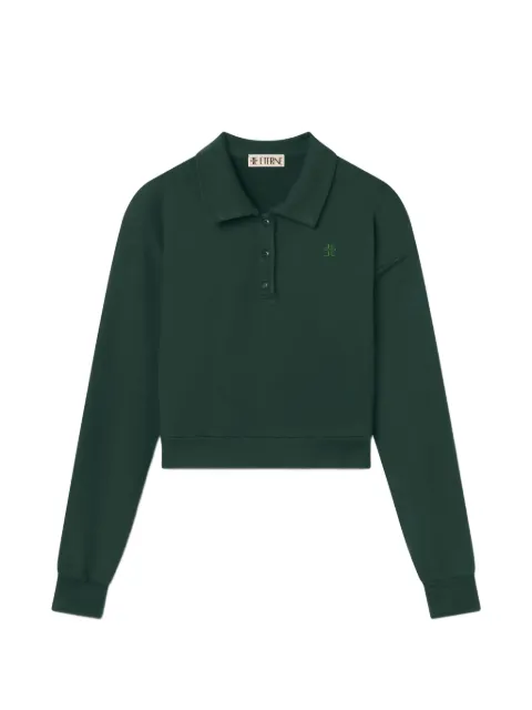 ETERNE polo-collar cropped sweater