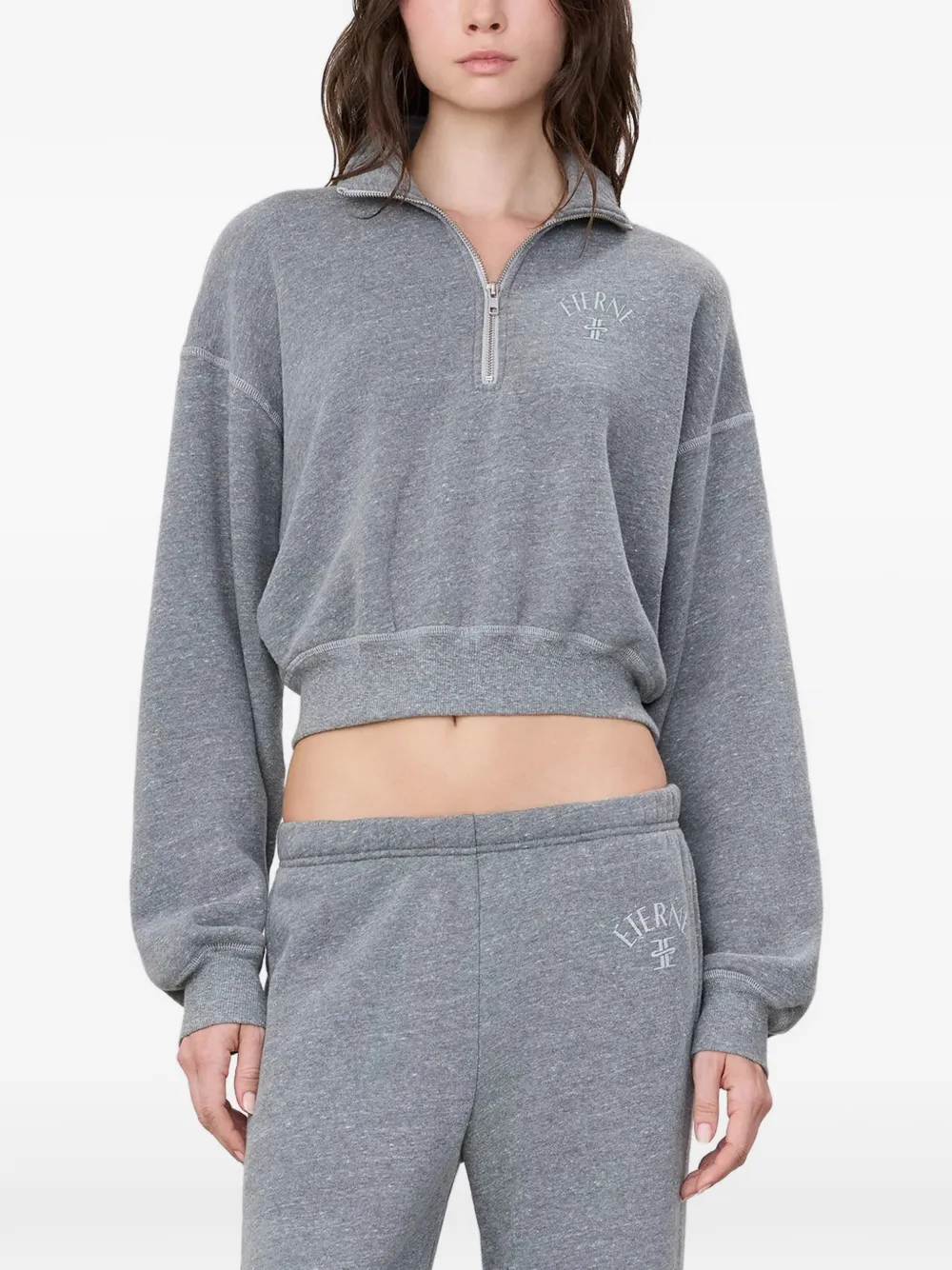 ETERNE half-zip cropped sweatshirt Grijs