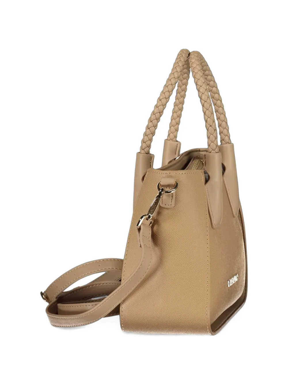 MARIO VALENTINO braided-handle grained tote bag Beige