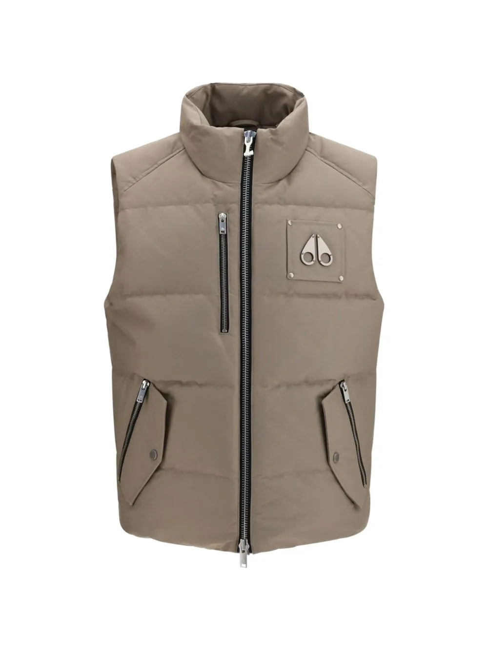 Moose Knuckles quilted logo-patch gilet Beige