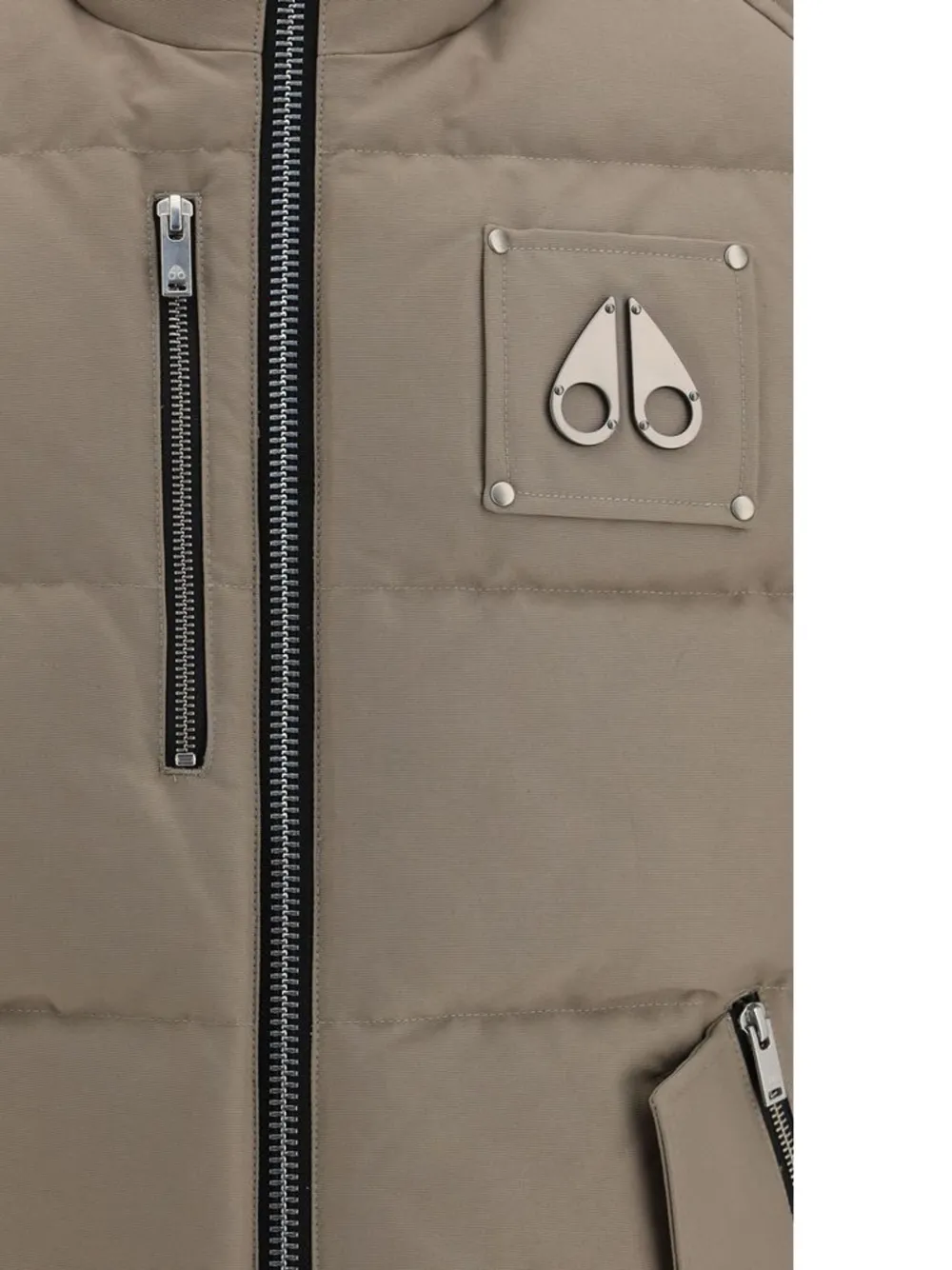 Moose Knuckles quilted logo-patch gilet Beige
