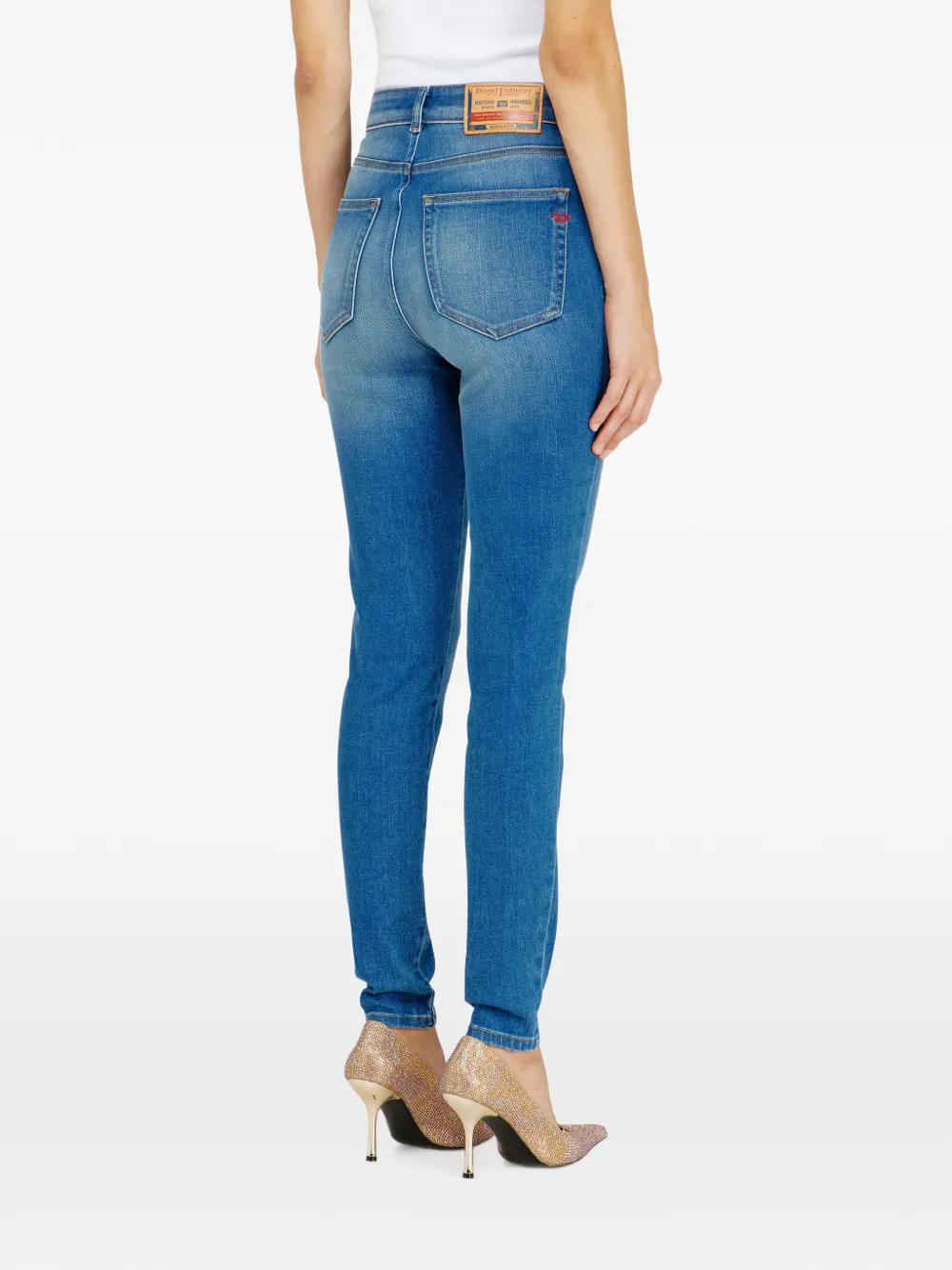 Diesel skinny jeans high-waist 1984 Slandy-High Blauw