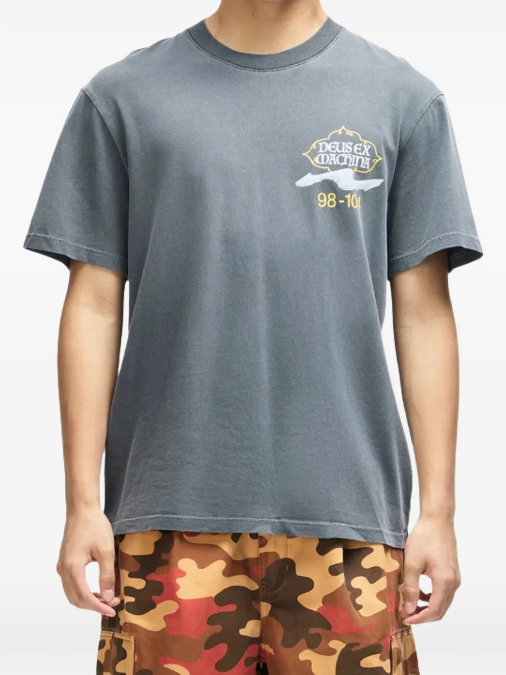 Deus Ex Machina Easy Peacey stone-washed T-shirt Grijs