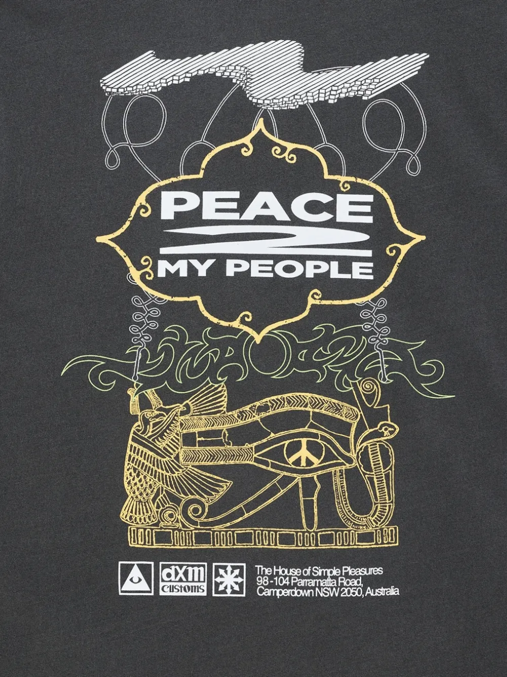Deus Ex Machina Easy Peacey stone-washed T-shirt Grijs