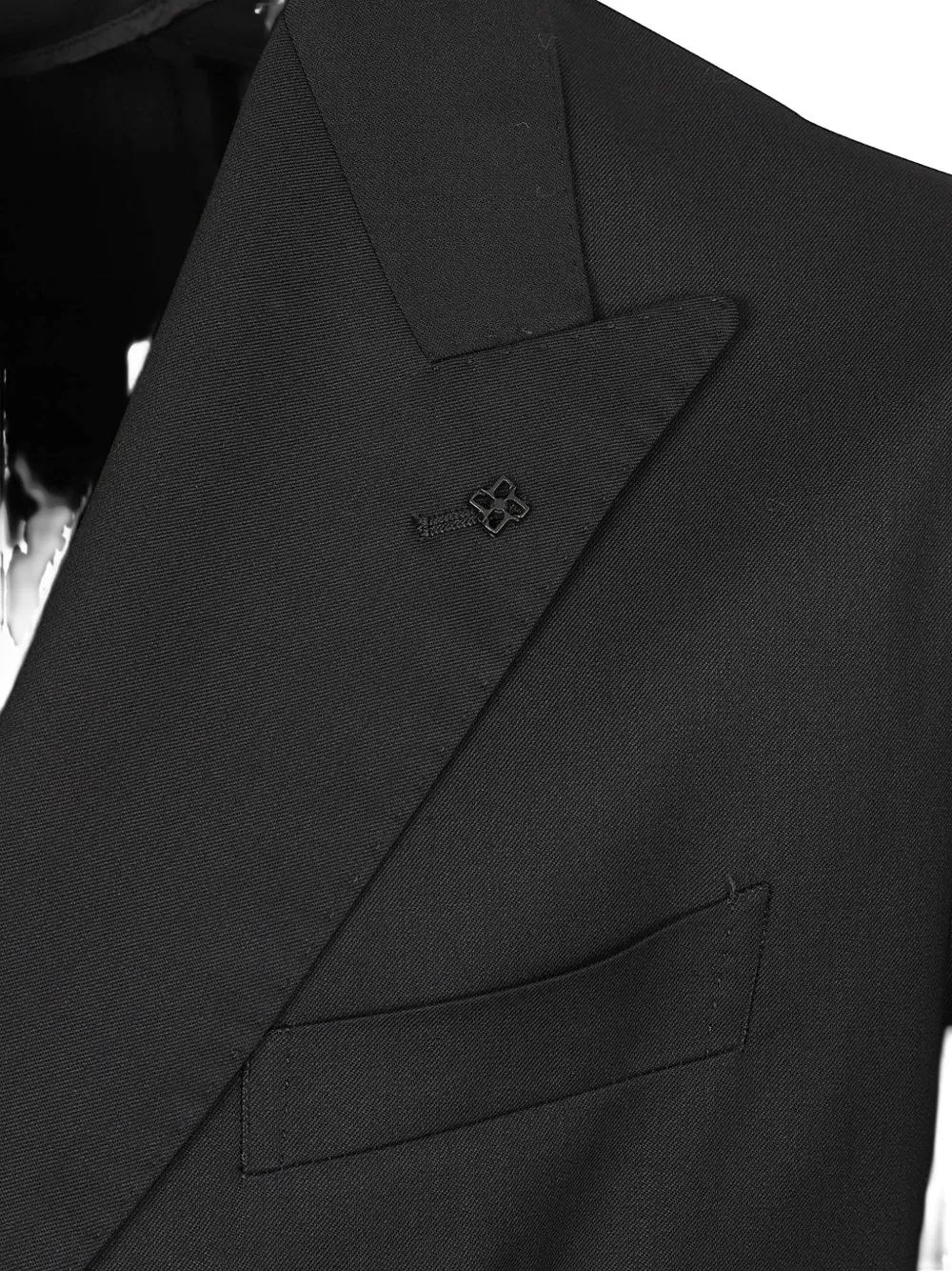 Tagliatore double-breasted peak-lapel coat Zwart