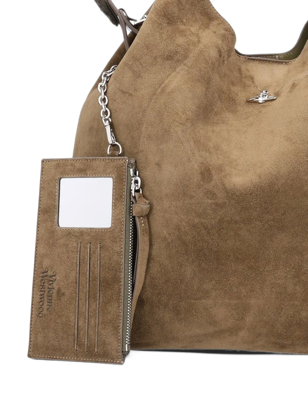 Vivienne Westwood Lottie suede shoulder bag Bruin