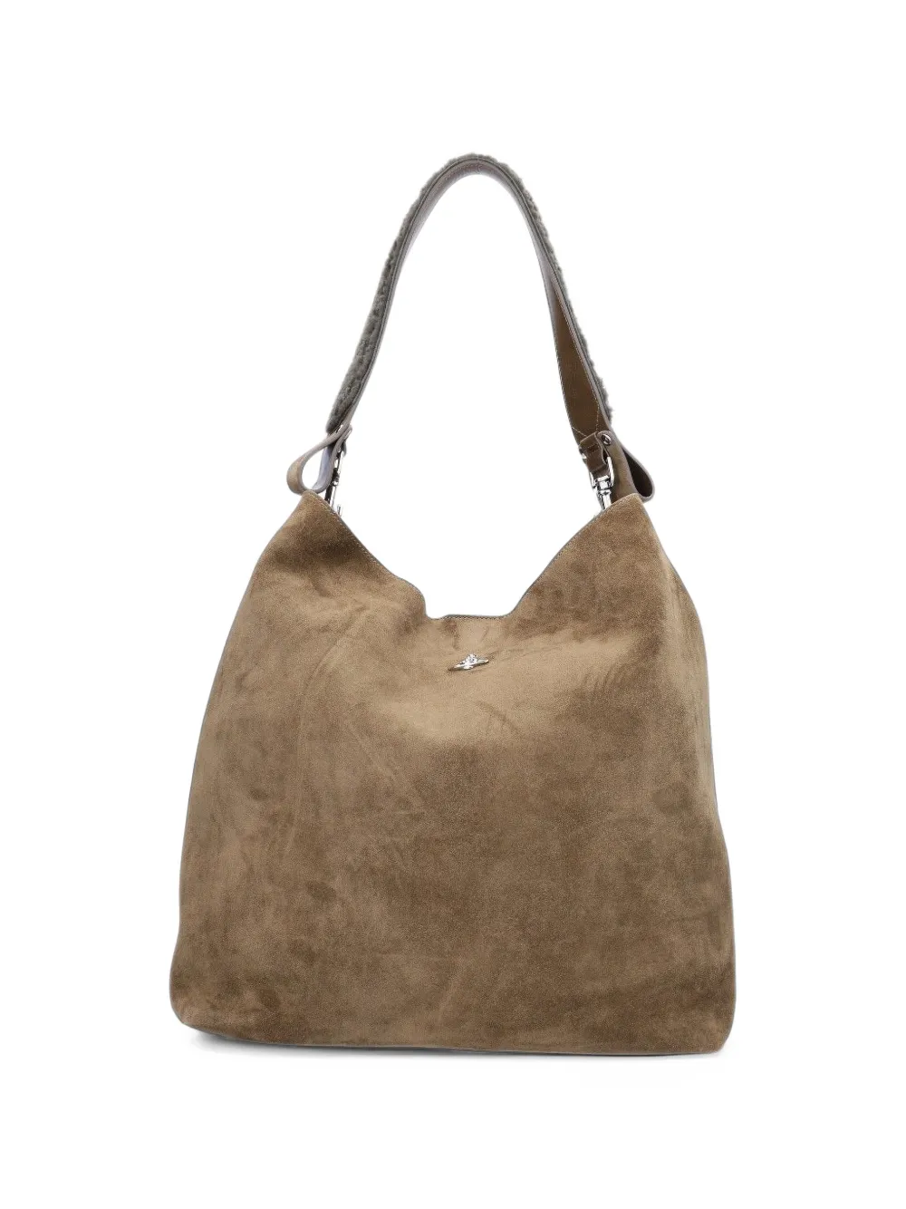 Vivienne Westwood Lottie suede shoulder bag - Marrone