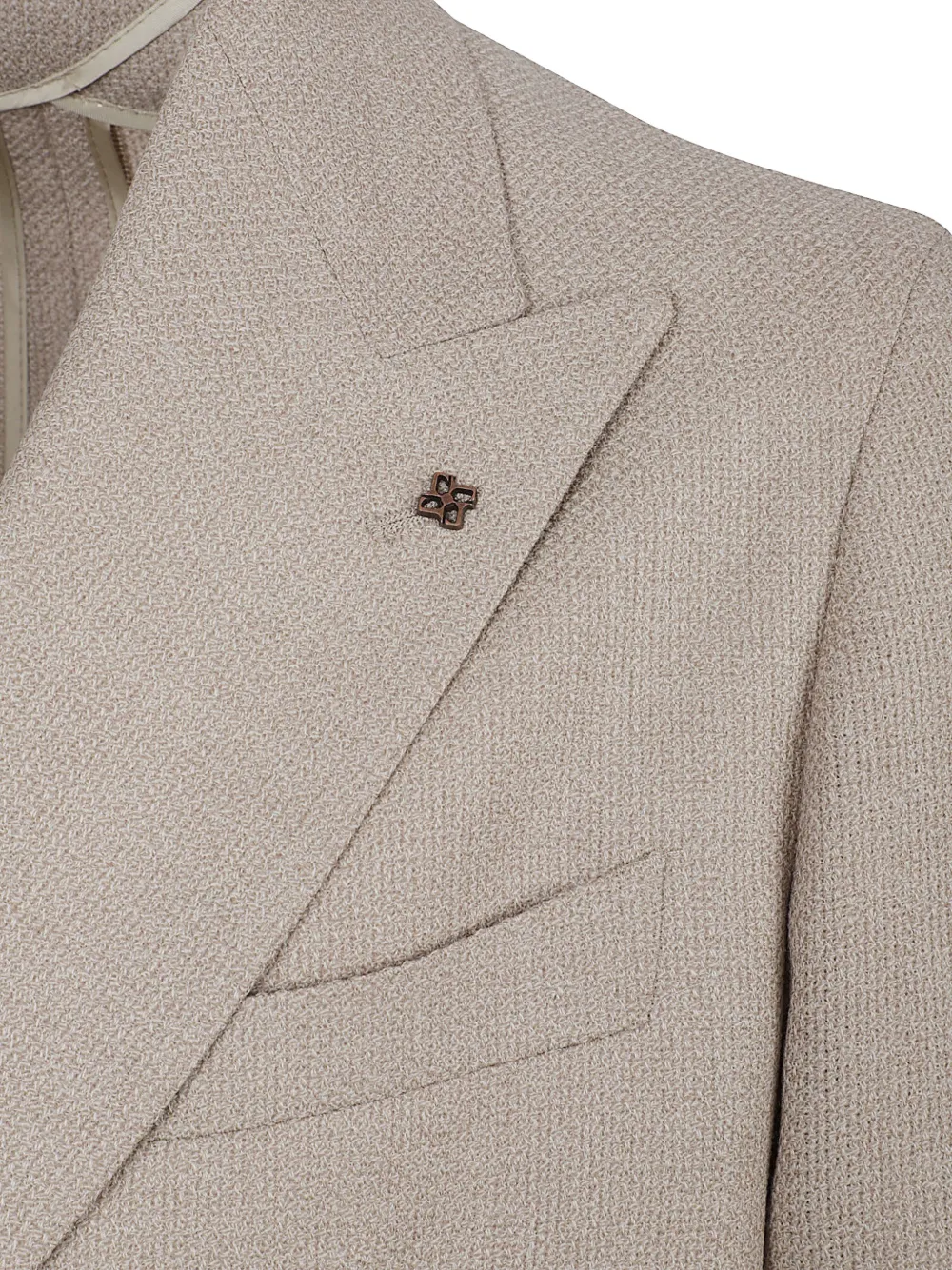 Tagliatore double-breasted peak-lapel blazer Beige