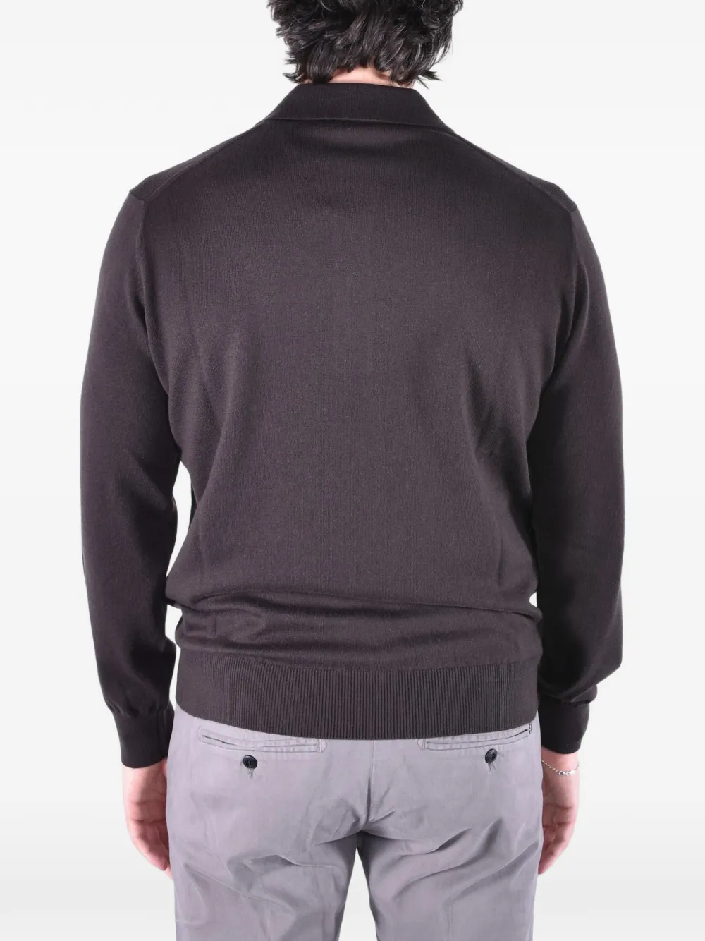 Kangra Poloshirt met lange mouwen Bruin