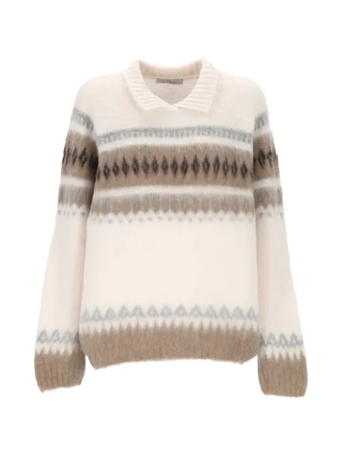 Gran Sasso Fair Isle knit collar sweater