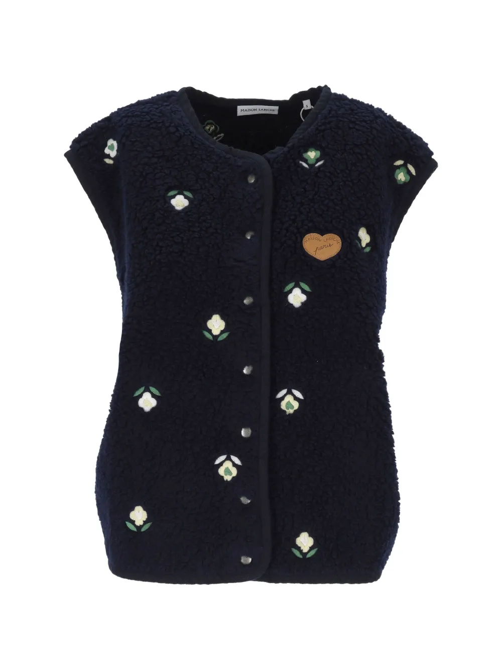Maison Labiche Loing Floral fleece gilet - Blau