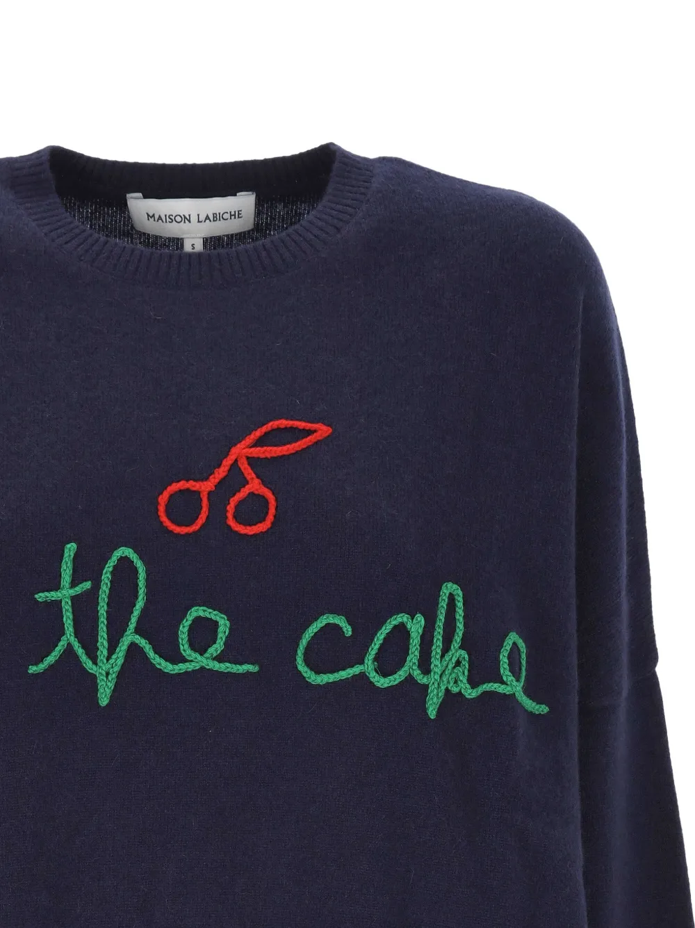 Maison Labiche Buzelin embroidered crew-neck sweater Blauw