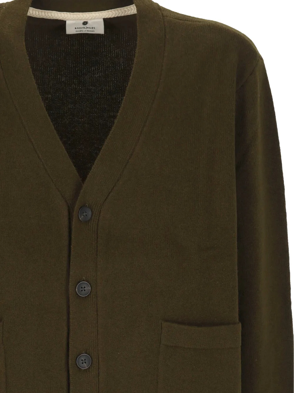 ANERKJENDT Aksinus button-up patch-pocket cardigan Groen
