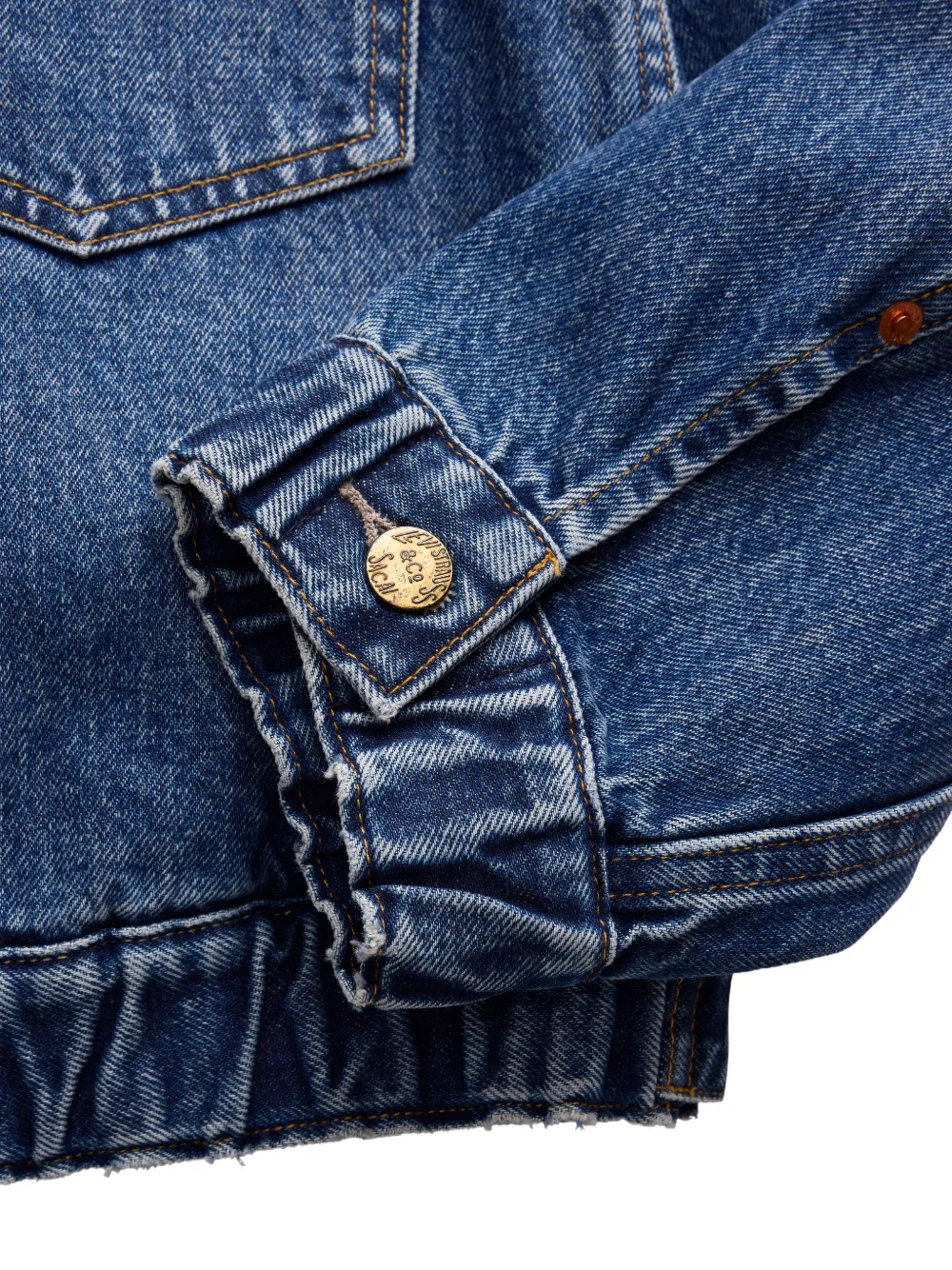 sacai x Levi´s zip-up denim jacket Blauw