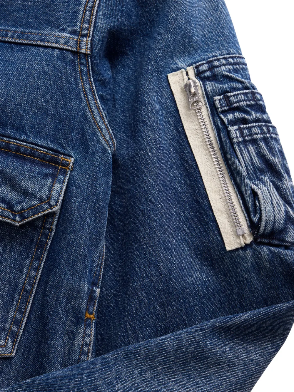 sacai x Levi´s zip-up denim jacket Blauw