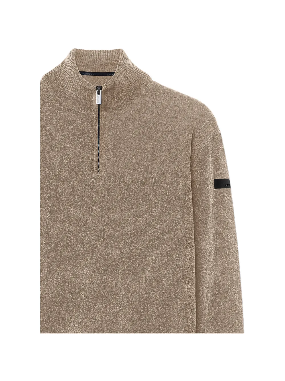 RRD Velvet quarter-zip knitted sweater Beige