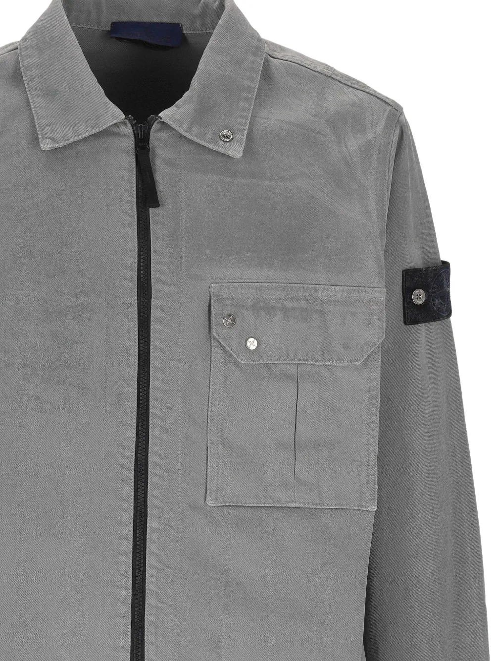 Stone Island 1200002 corroded reflective light bull denim-tc shirt Grijs