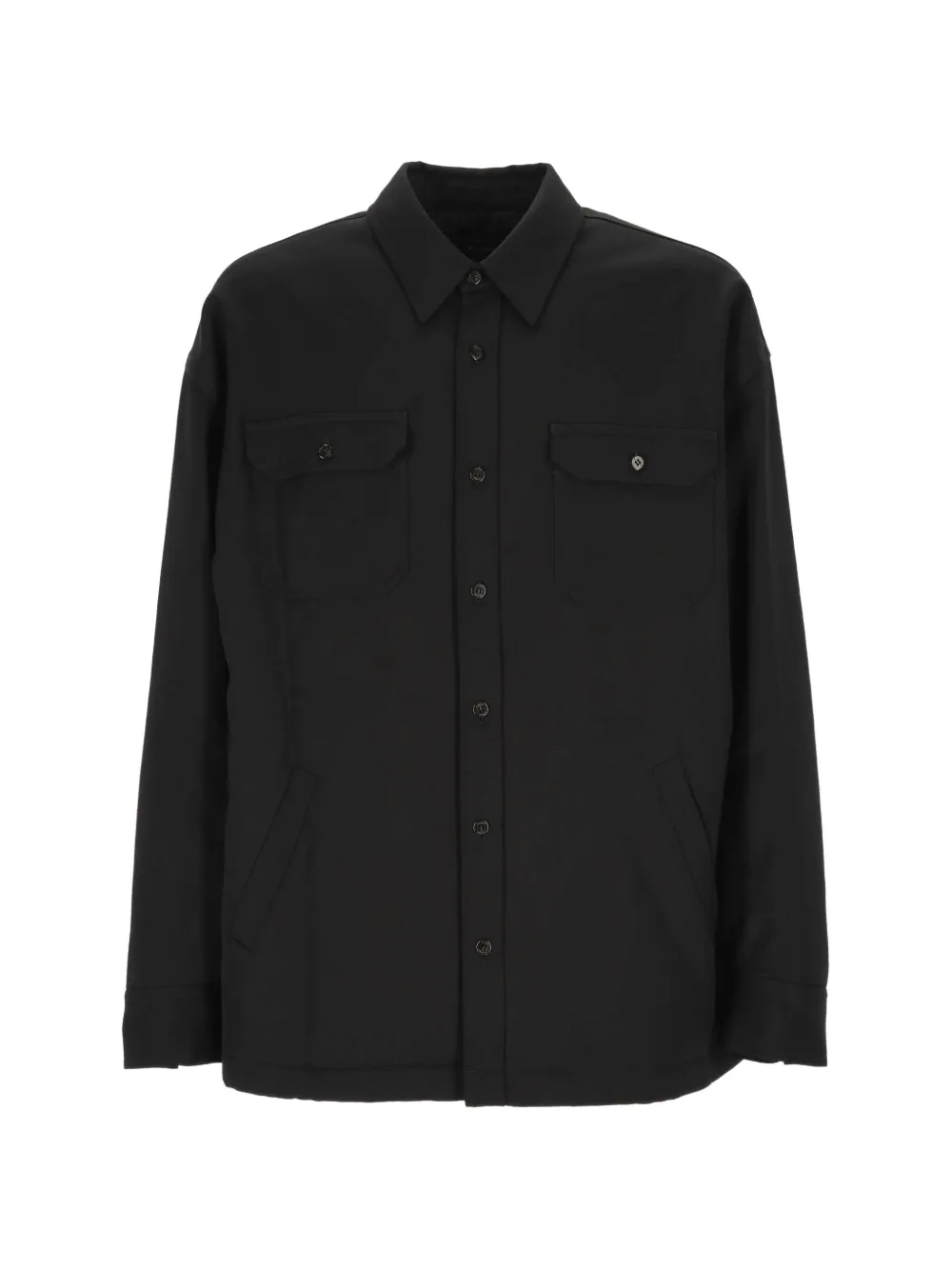 Willy Chavarria logo-embroidered flap-pocket jacket Zwart