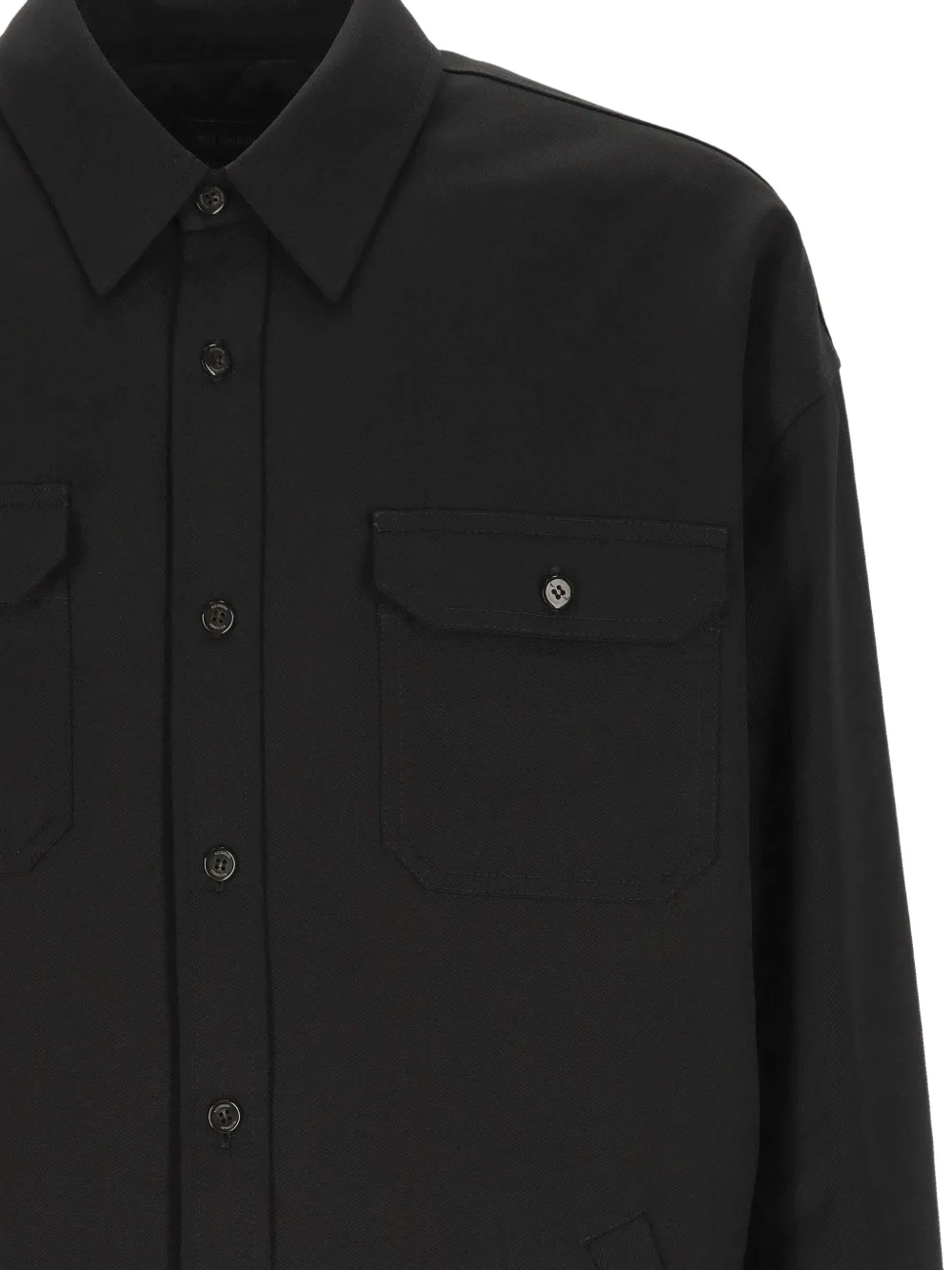 Willy Chavarria logo-embroidered flap-pocket jacket Zwart
