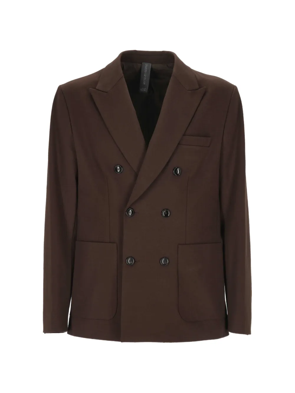 Hōsio Double-breasted Long-sleeve Blazer In Brown