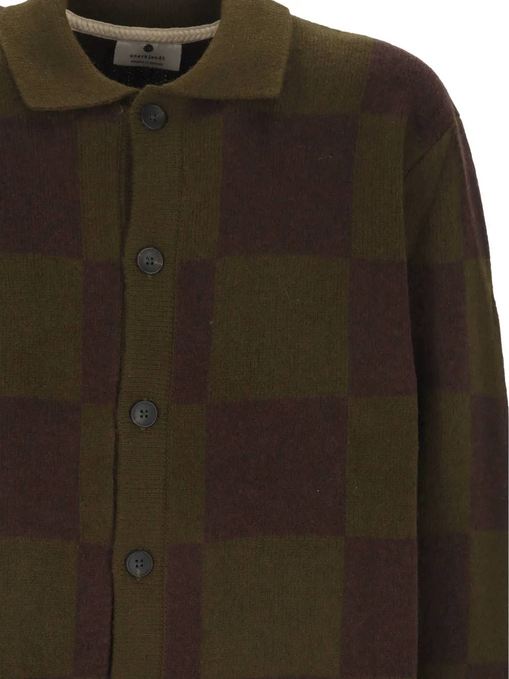 ANERKJENDT Aksinus check-pattern cardigan Groen