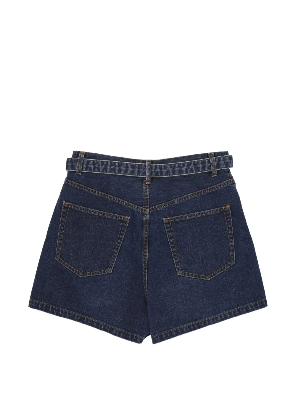 sacai belted pleated shorts Blauw
