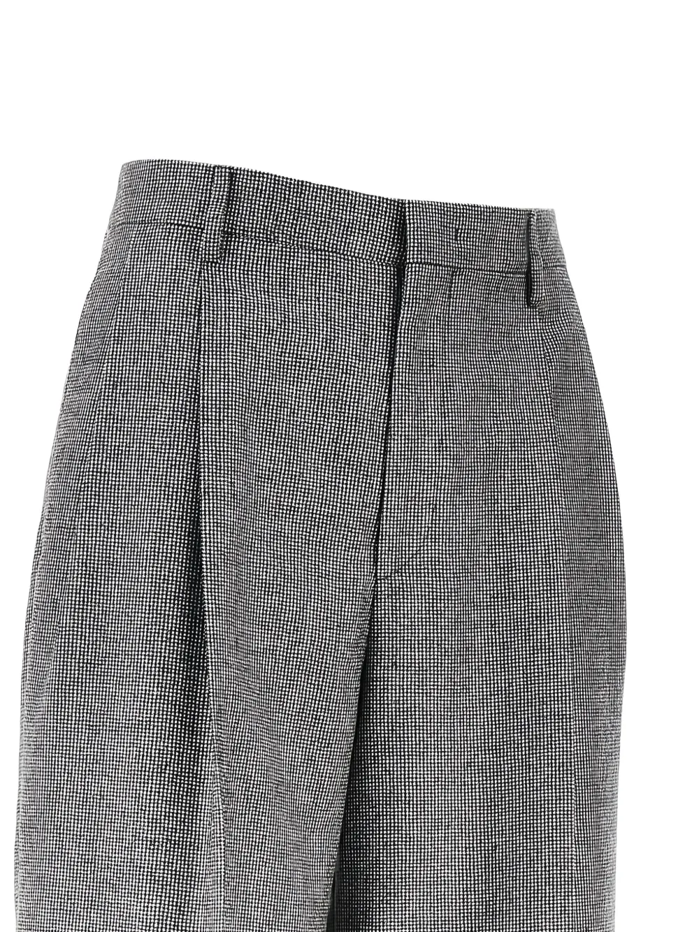 Tagliatore houndstooth-pattern pleated trousers Zwart