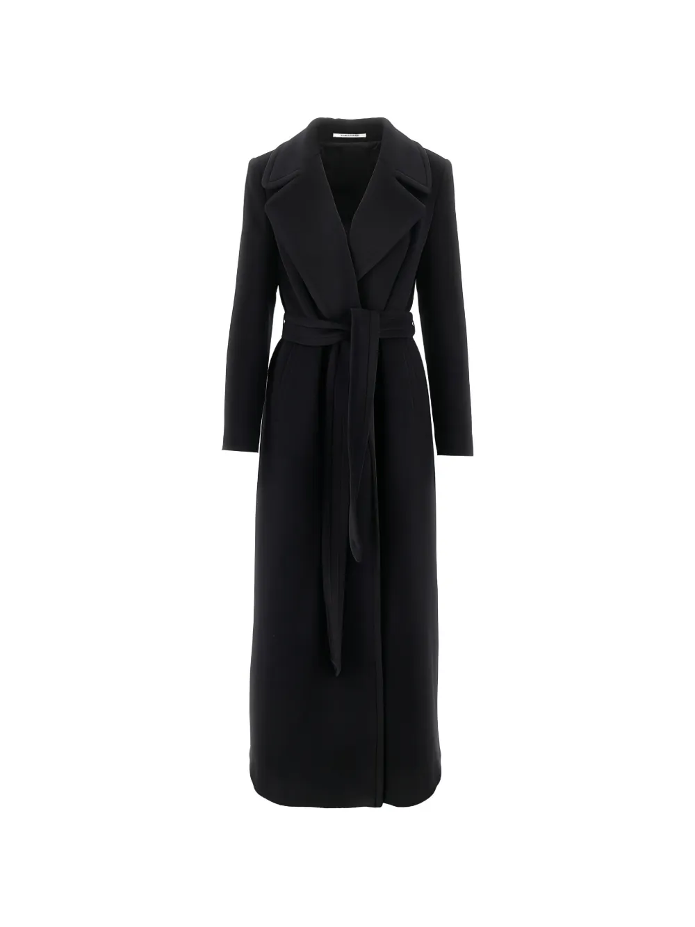 Tagliatore belted wool coat Zwart