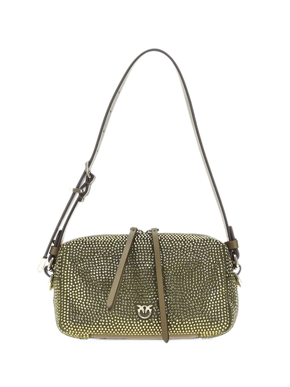 PINKO small Triptych crystal-embellished shoulder bag Groen