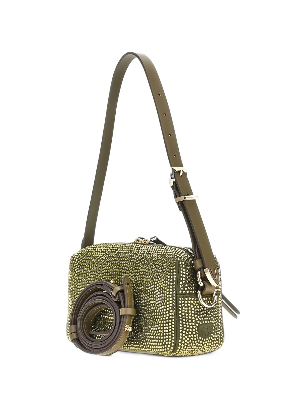 PINKO small Triptych crystal-embellished shoulder bag Groen