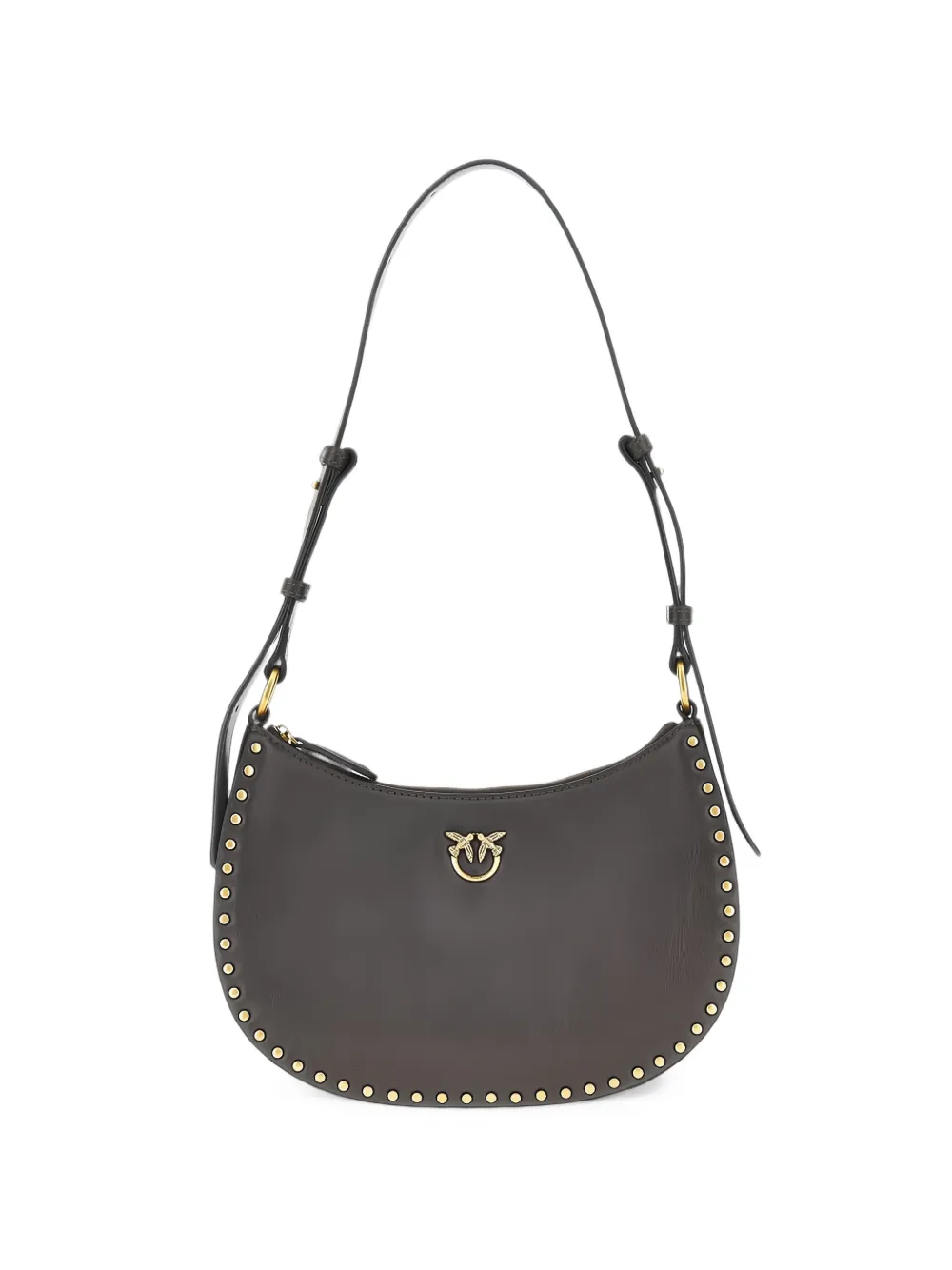 PINKO mini Half Moon stud-embellished shoulder bag - Brown