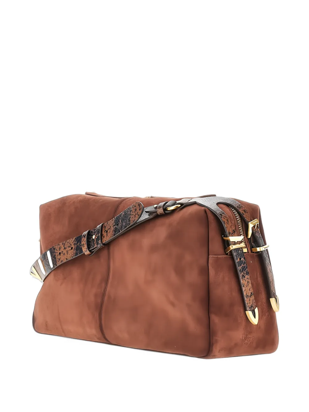 PINKO Keeper bag large shoulder bag in spray-effect suede Bruin