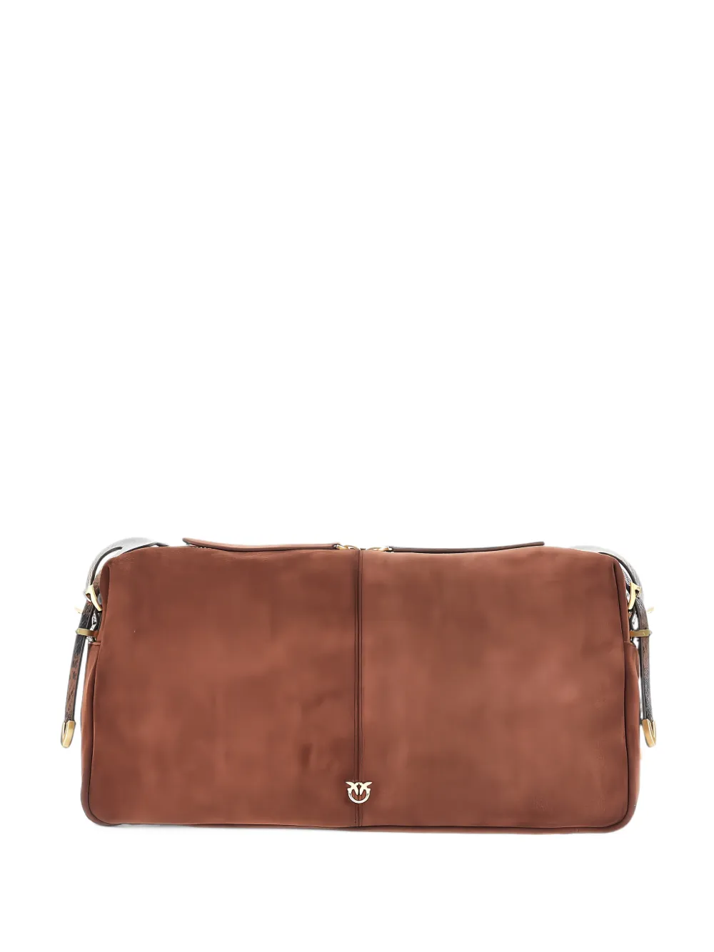 PINKO Keeper bag large shoulder bag in spray-effect suede - Brown