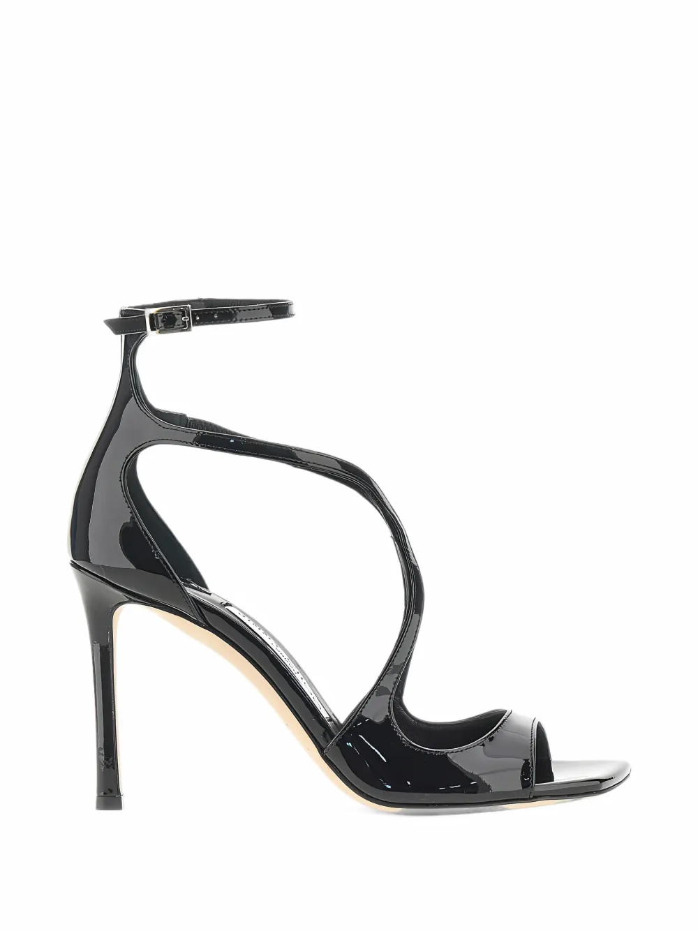 Jimmy Choo Azia 95 Black patent-leather Sandals | Preto | FARFETCH BR