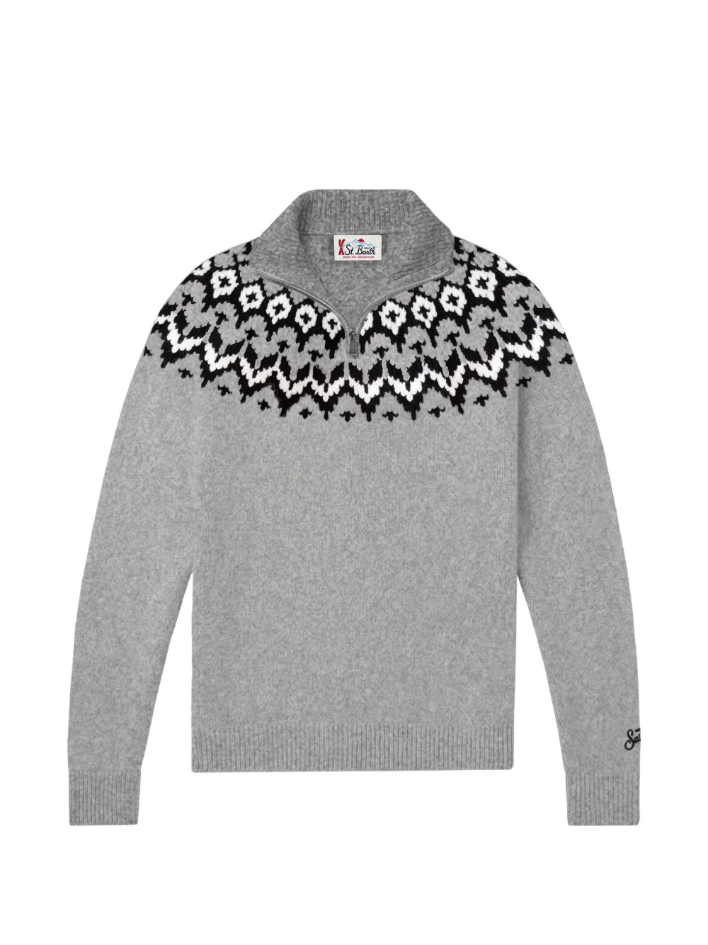 MC2 Saint Barth Fair Isle half-zip sweater Grijs