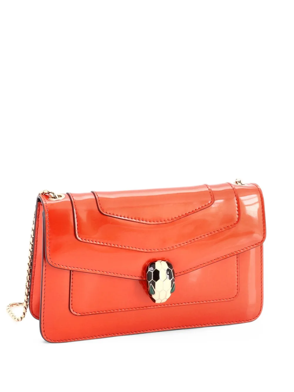 Bvlgari Pre-Owned Serpenti Forever Metallic Leather Small shoulder bag - Arancione