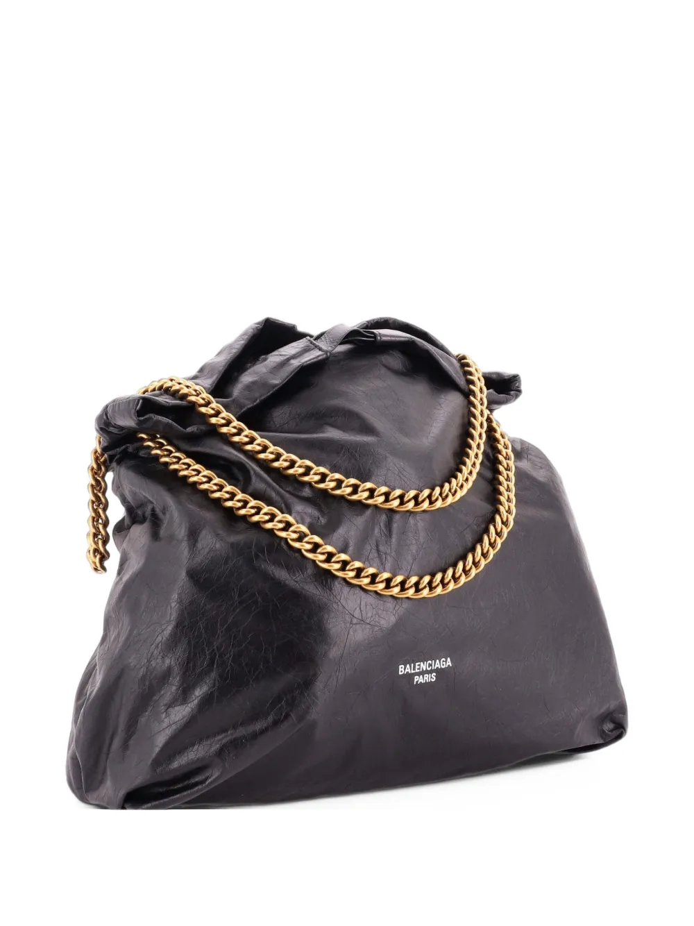 Balenciaga Pre-Owned Crush Chain Leather Medium tote bag - Schwarz