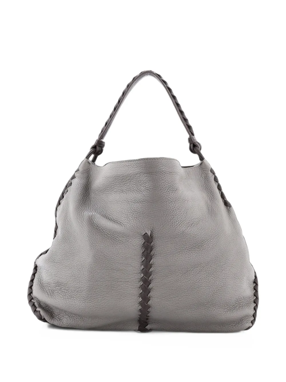 Bottega Veneta Pre-Owned Open Cervo with Intrecciato Detail Medium hobo bag - Grigio