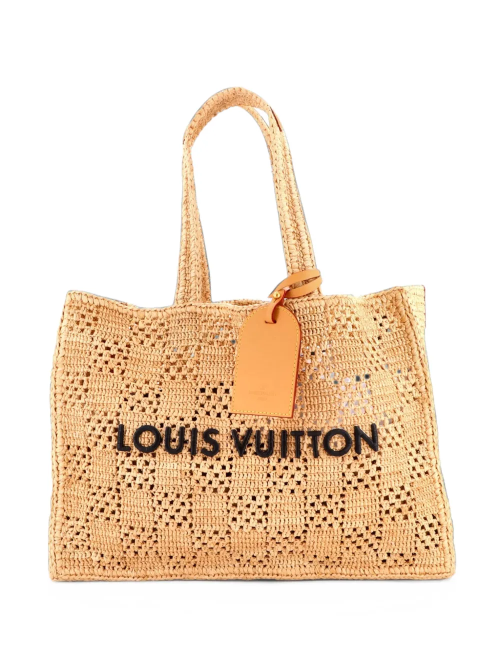 Louis Vuitton Pre-Owned Summer Shopper Embroidered Raffia MM tote bag - Marrone