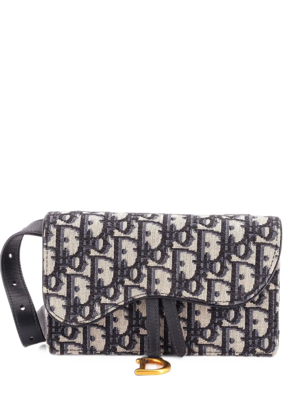 Christian Dior Pre-Owned Saddle Rectangle Oblique Canvas-Gürteltasche - Schwarz