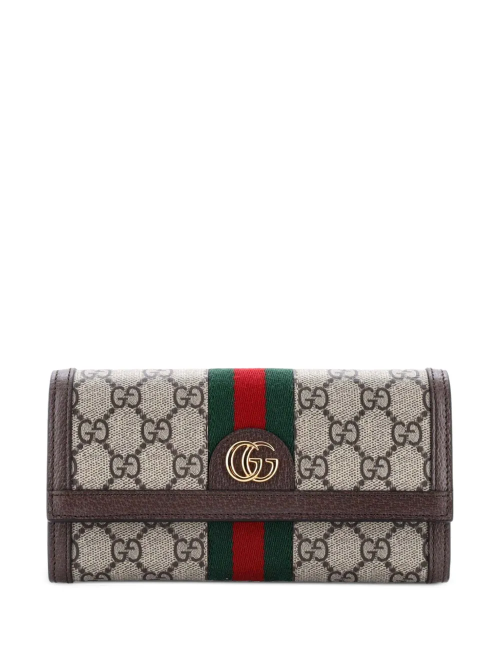 Gucci Pre-Owned Kleines Ophidia Continental GG Portemonnaie aus beschichtetem Canvas - Braun